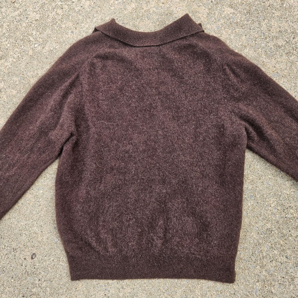 Jos. A. Bank L Long Sleeve Collared Neck Pullover Cashmere Sweater 1/4 Button - Picture 6 of 7